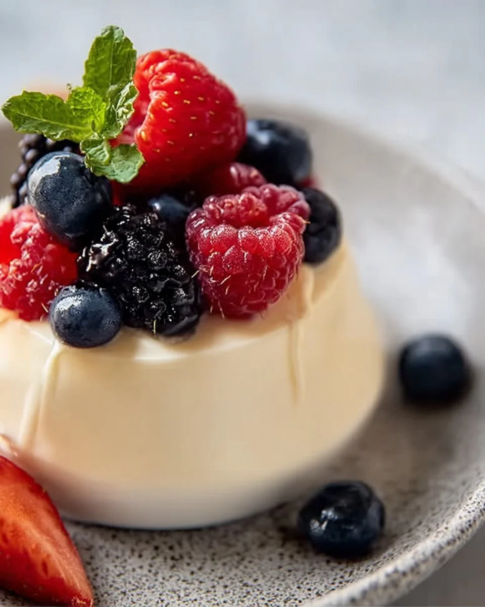 Bavarian Cream with Fresh Berries