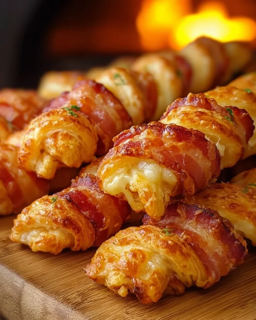 Delicious cheesy bacon twists made in an air fryer, crispy and flavorful