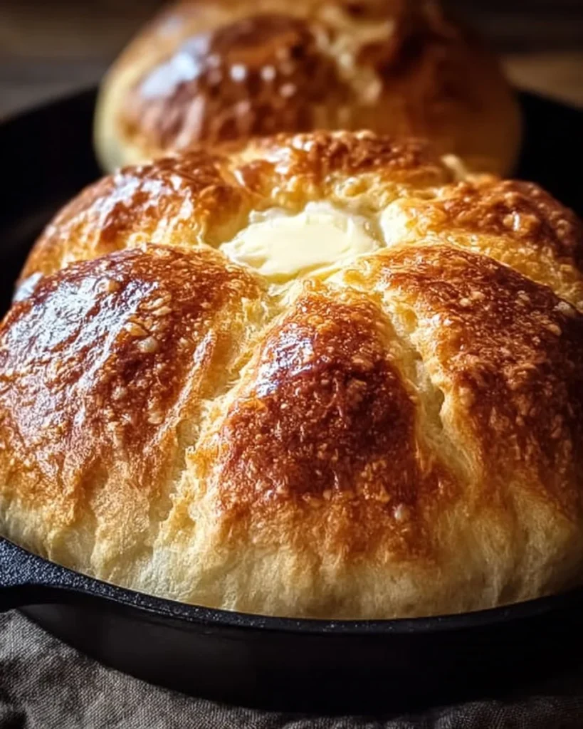 No-Oven Stovetop Bread cooking on a stovetop skillet.