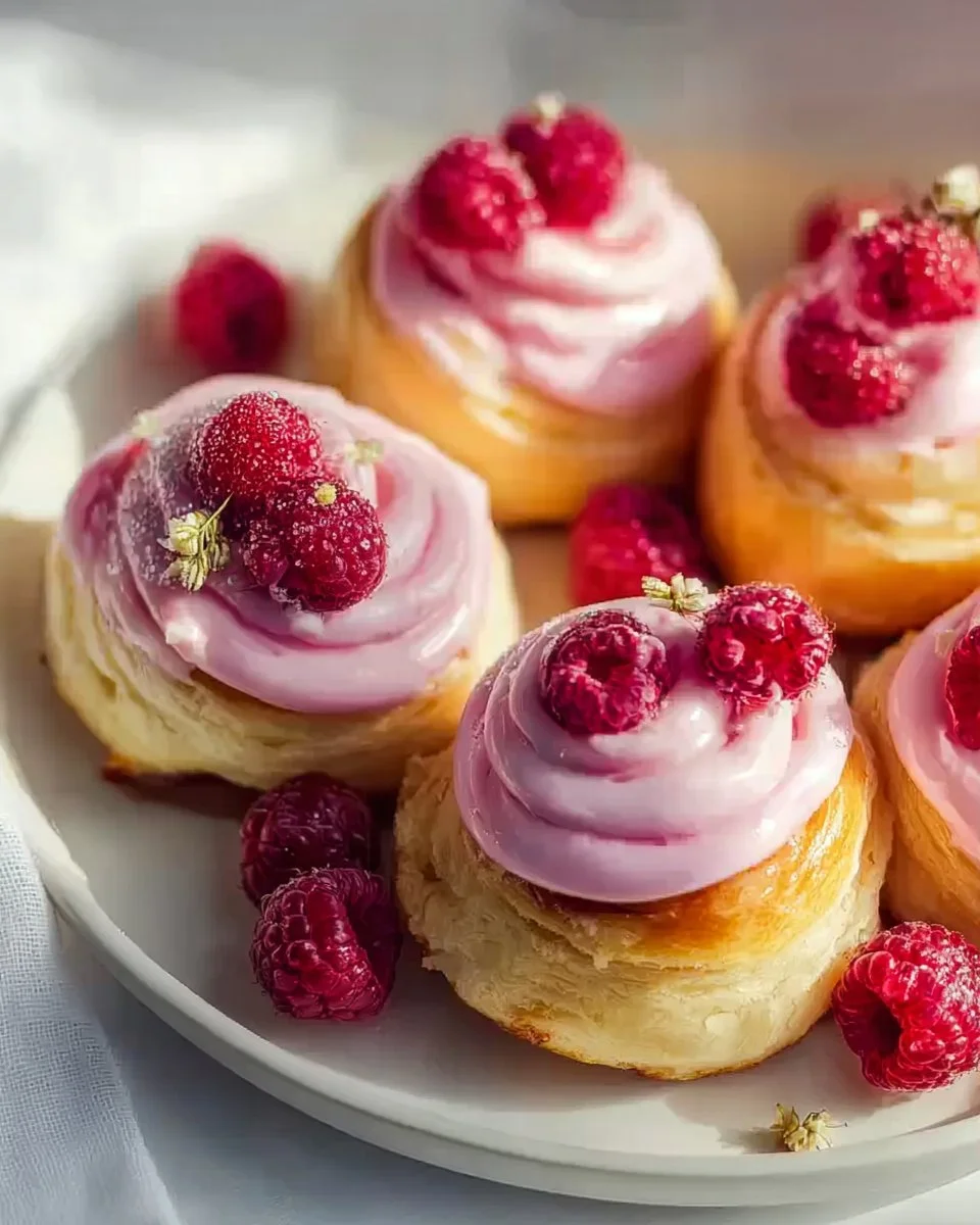 Raspberry and Rose Cheesecake Buns for Your Sweet Indulgence