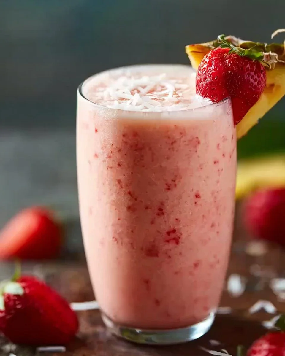 Tropical Strawberry Colada Smoothie for a Refreshing Day