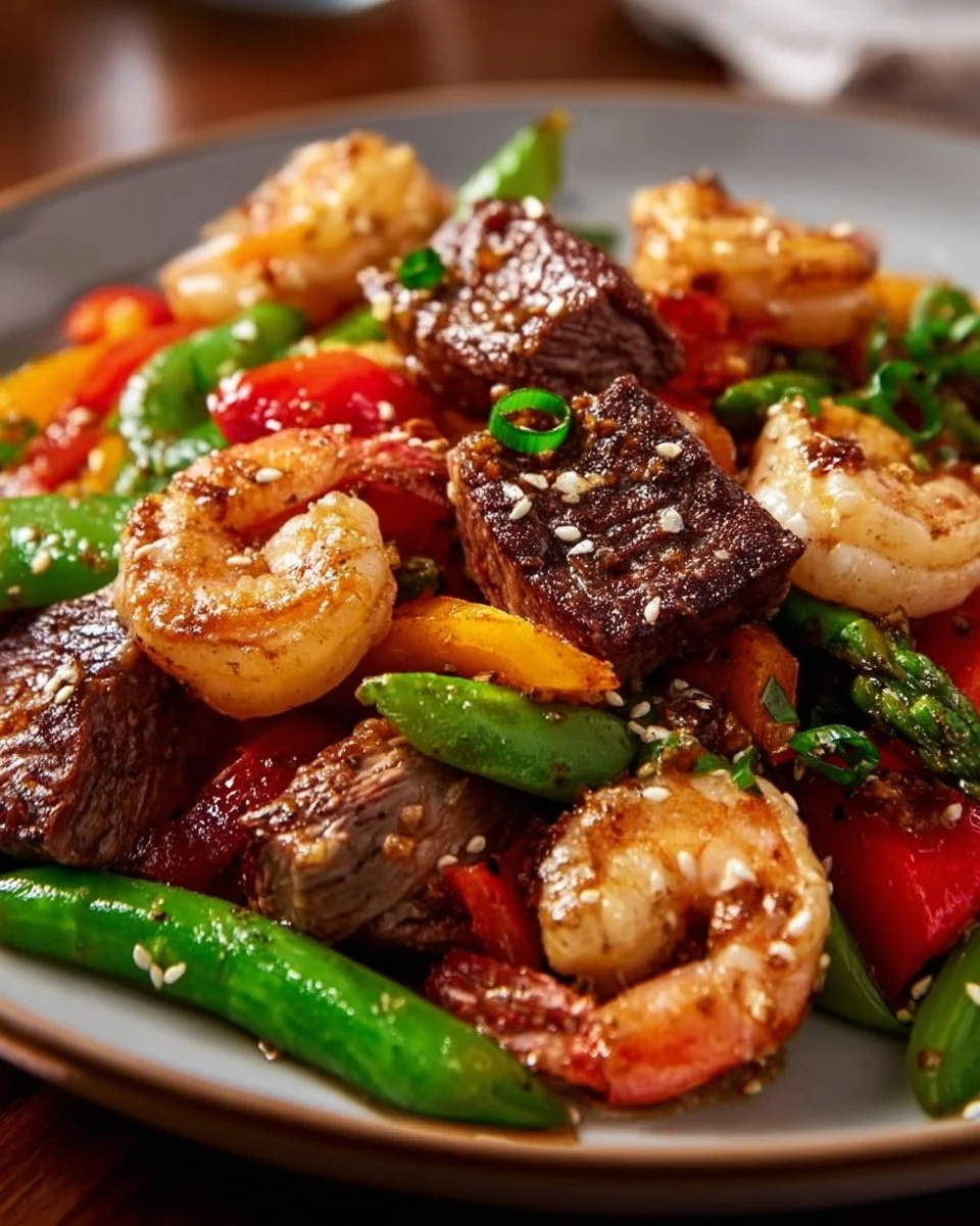 High-Protein Steak and Shrimp Stir-Fry