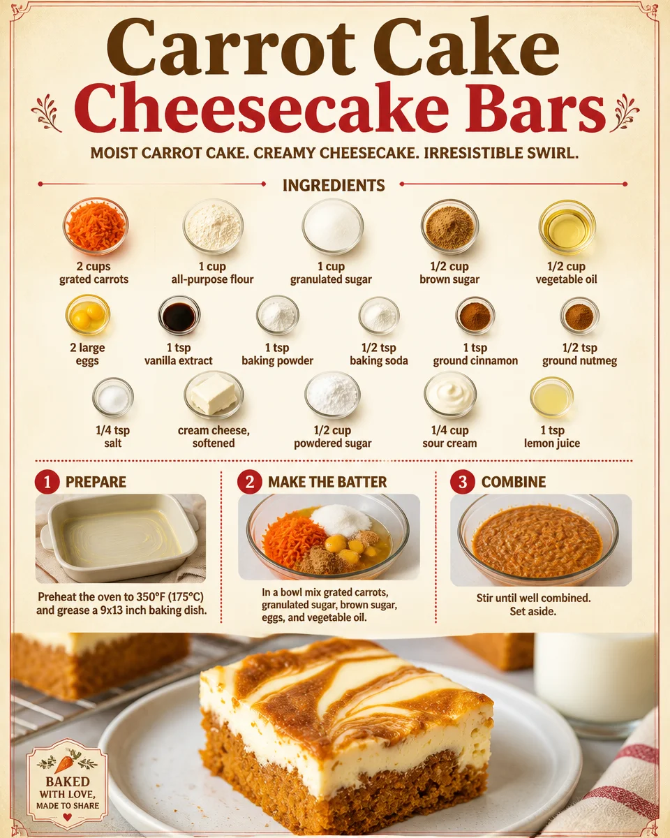 Carrot Cake Cheesecake Bars