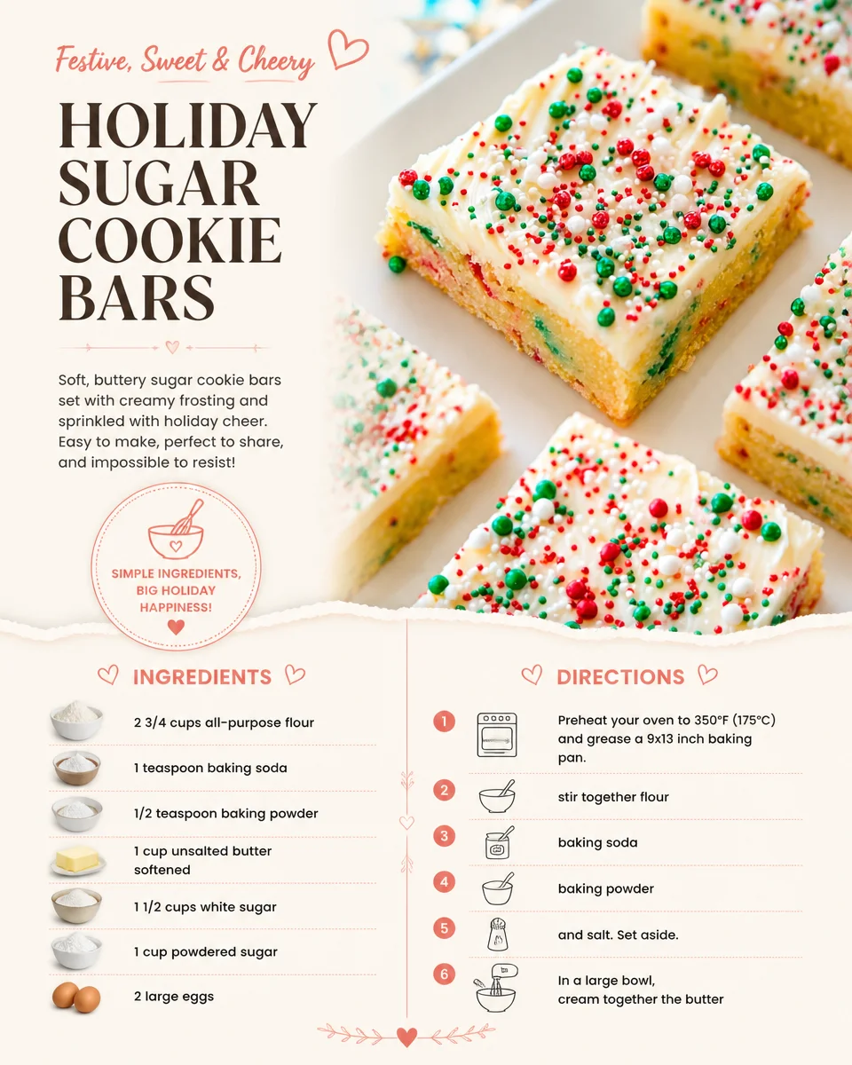 Holiday Sugar Cookie Bars