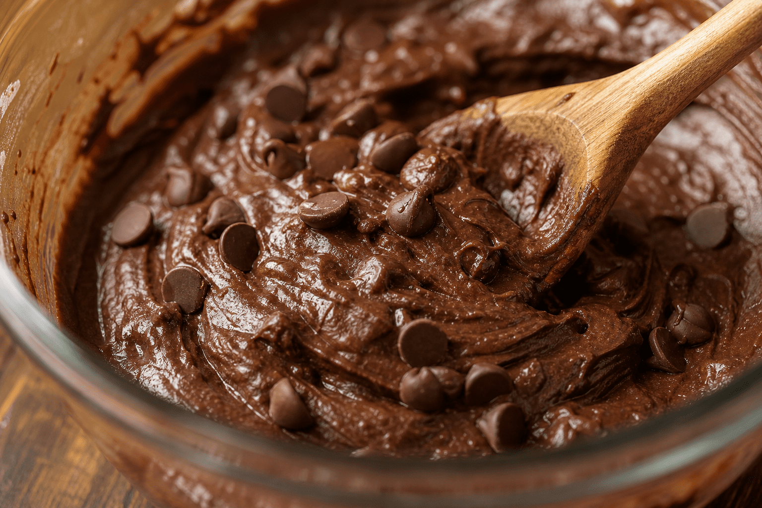 Process photo for Decadent Double Chocolate Chip Cake Recipe