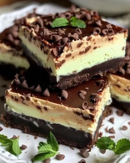 Chocolate Mint Cheesecake Bars Recipe