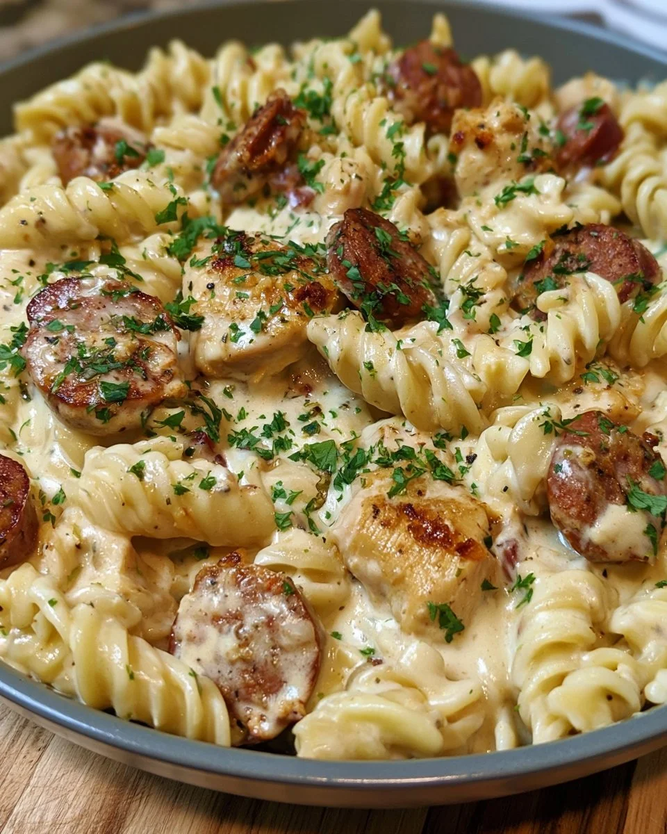 Creamy Pepper Jack Chicken and Sausage Pasta