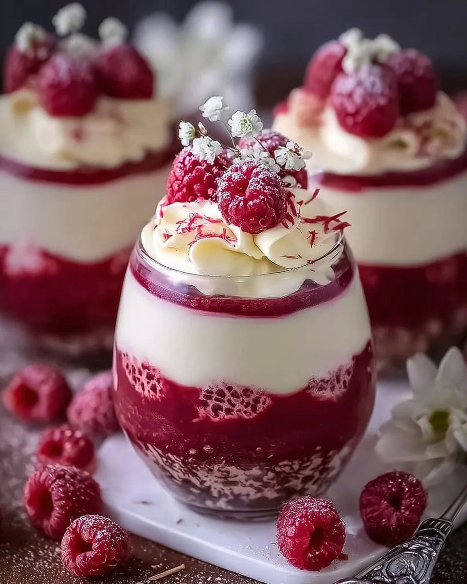Heavenly Raspberry White Chocolate Mousse Parfait