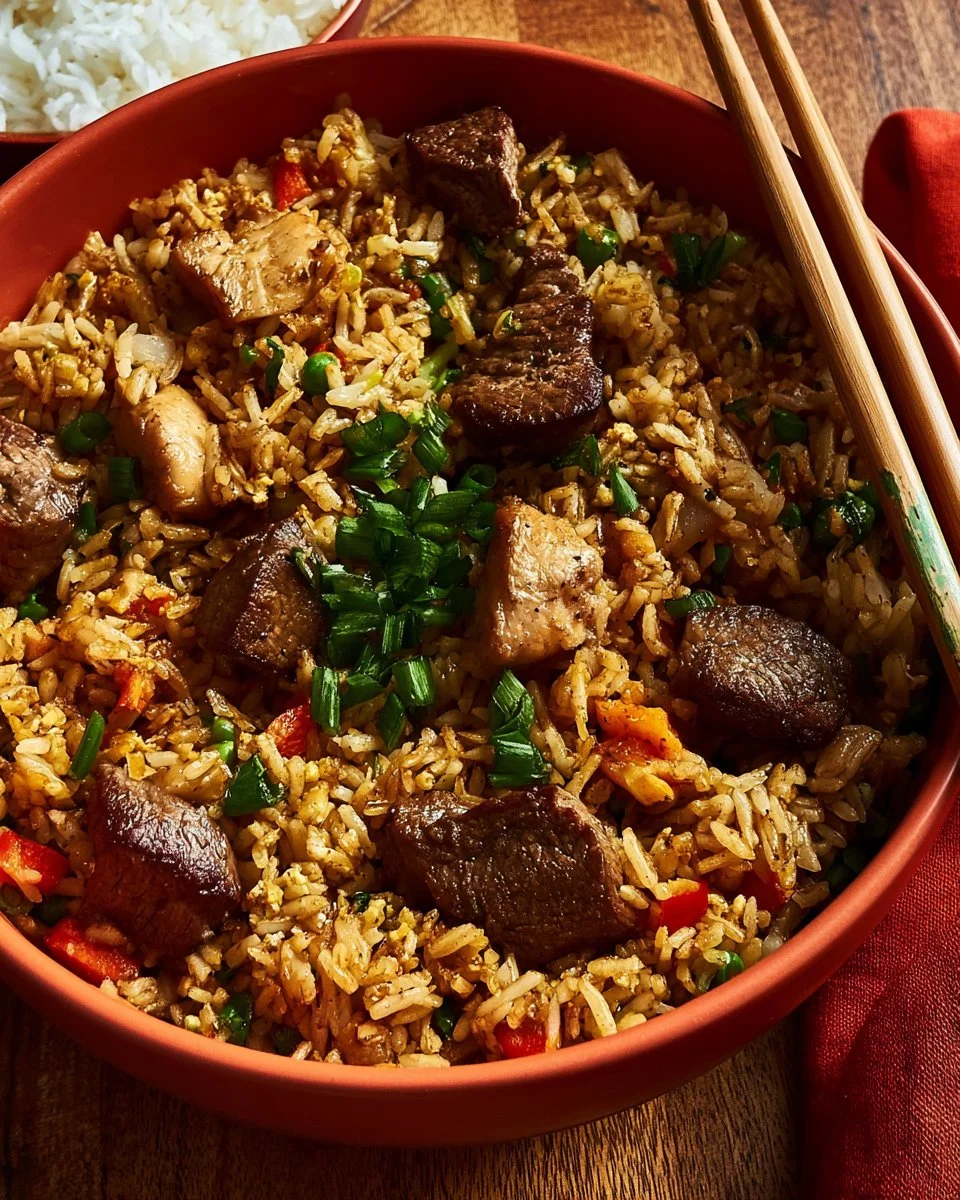 Hibachi Chicken and Steak Fried Rice