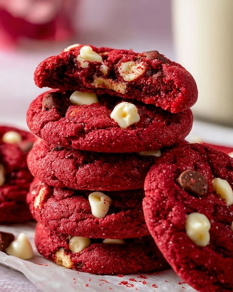 Red Velvet Chocolate Chip Cookies