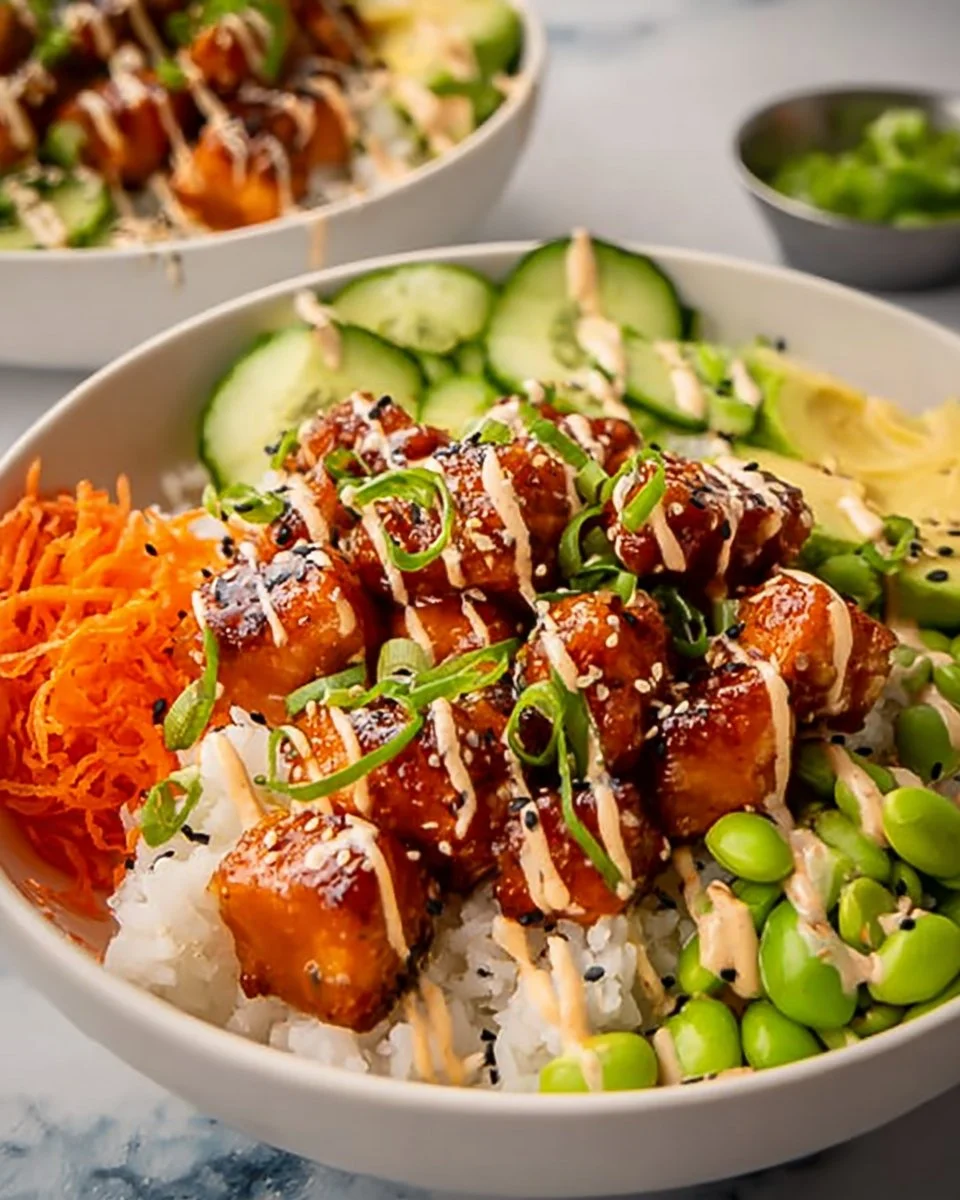 Spicy Salmon Rice Bowls