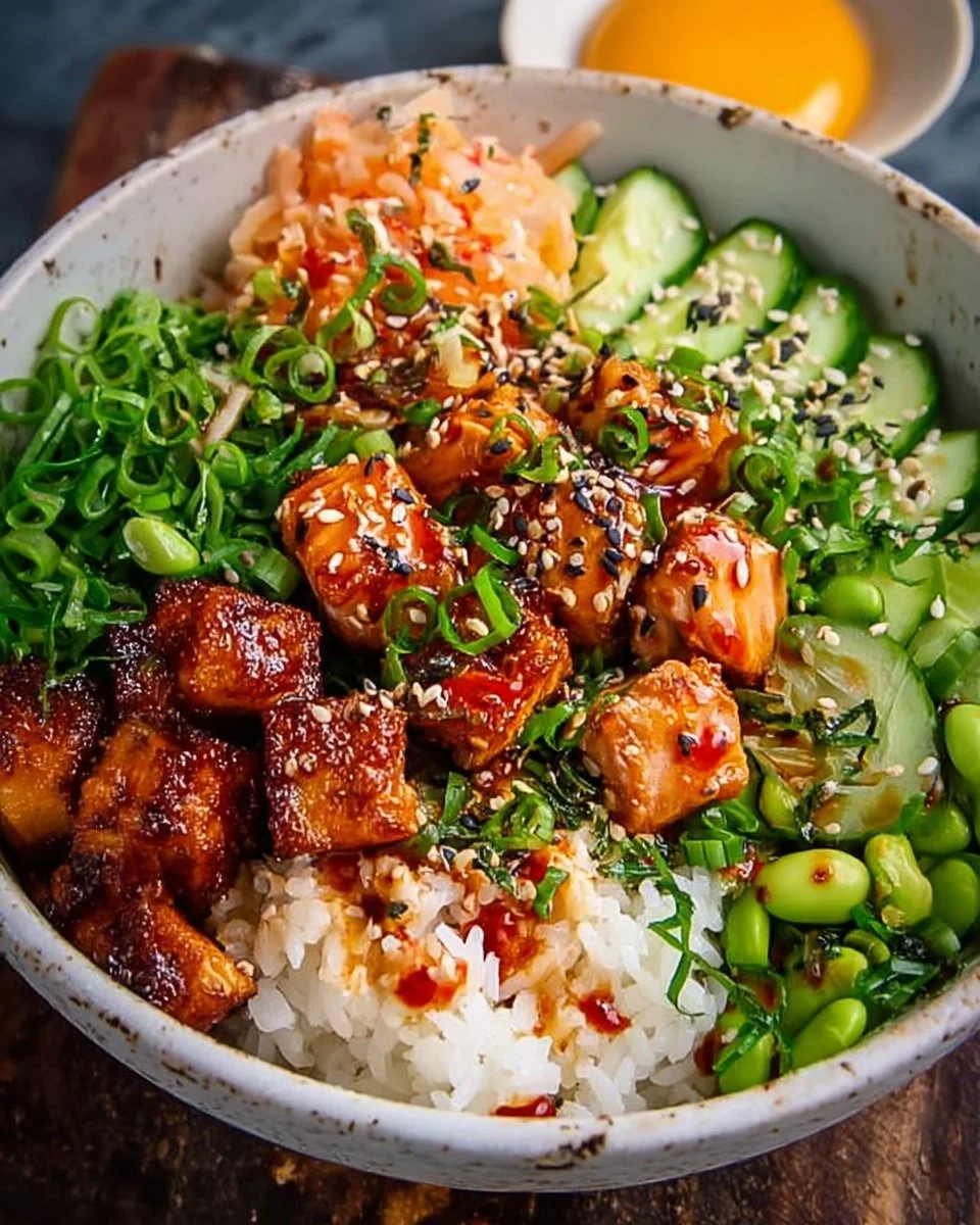 Spicy Salmon Rice Bowls
